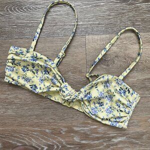 ASOS Butter Yellow Ditsy Floral Swim Top
